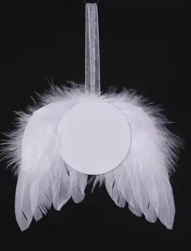Ornement de décoration suspendu d'ailes d'ange blanches de Noël - Boule de Noël 