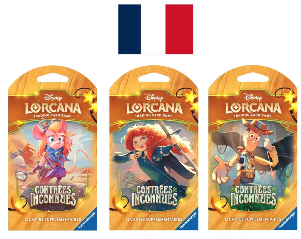 DISNEY - Lorcana contrées inconnues - Trading Cards Booster Sleeved Chapitre 12 - FR (illu aléatoire)